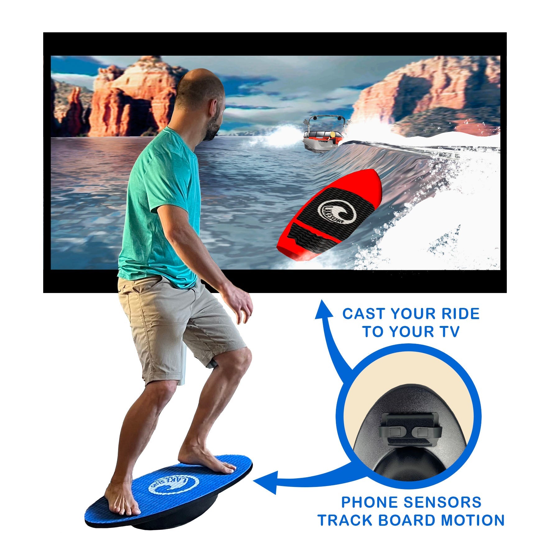 Phone Holder - Lakesurf Balance Board - Lakesurf